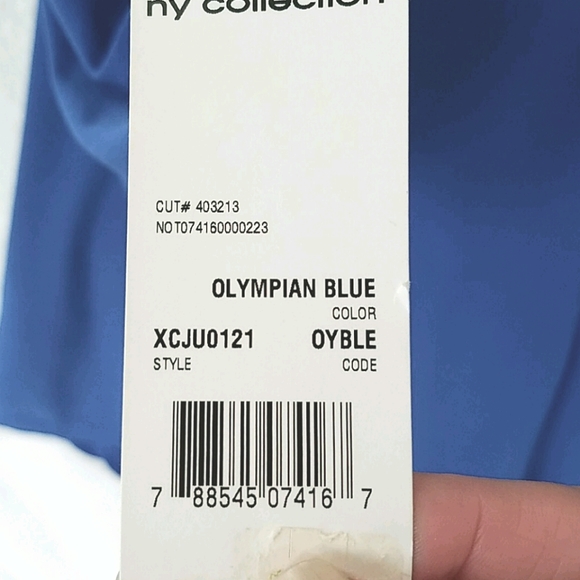 NWT NY Collection 3/4 Hi-lo Tunic- Olympian Blue - Picture 4 of 4